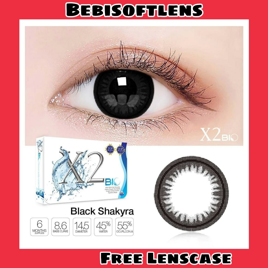 Softlens X2 Bio DIA 14.50mm Black Brown  MINUS ( -3.25 s/d -6.00 ) Lensa Kontak