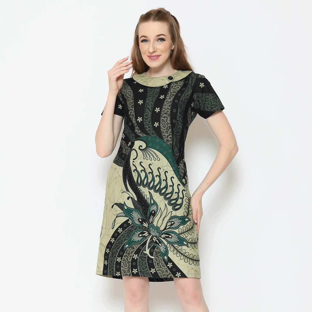 My Aksa Batik Wanita Dress Furing Hyuna Harish