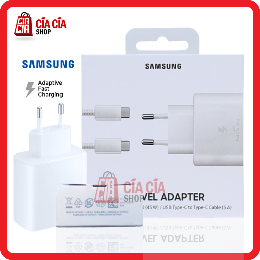 Charger Samsung Super Fast Charging 45W 5A PD USB Type C Original Samsung Tab S7 S20 Note 20 Ultra