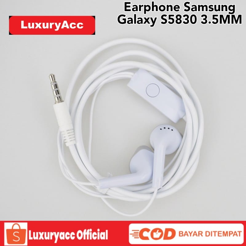 Earphone Handsfree Headset Gaming Samsung S5830 Stereo Bass Handphone