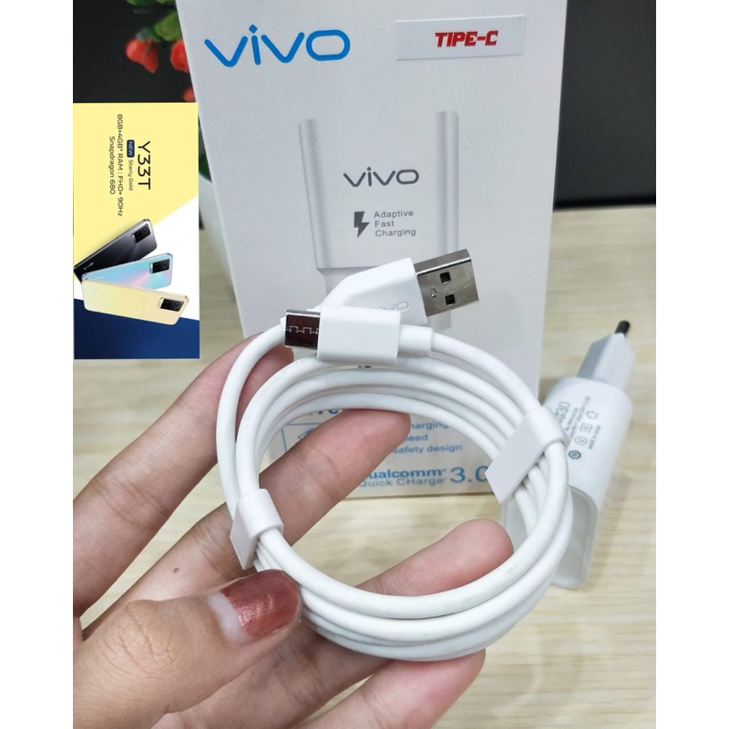 Charger Vivo Y33T Micro &amp; Type c Fast Charging Quallcom original for Y91 Y81 Y93 Y95 V9 Y12 Y15 Y17 Y71 Support Semua hp All type android smartphone BY SMOLL