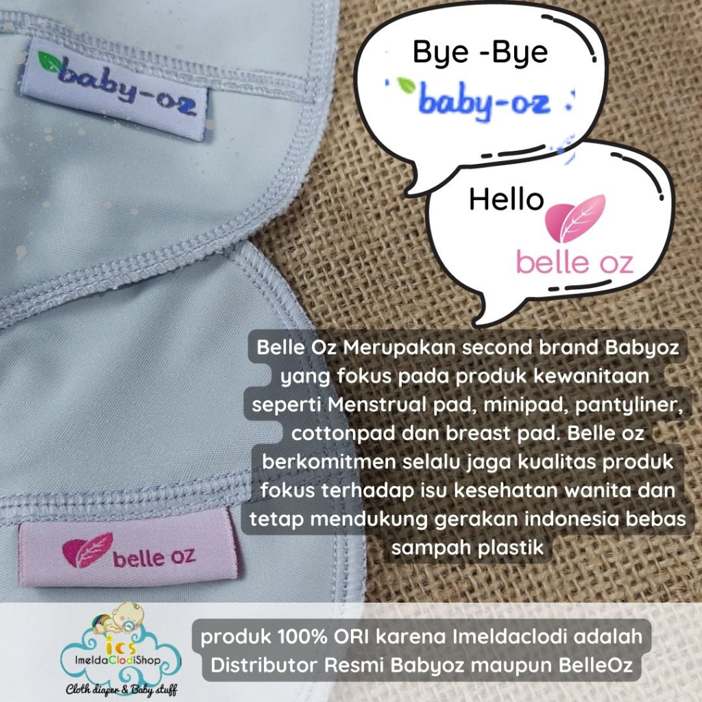 Menspad Baby Oz menstrual pad pembalut kain cuci ulang polos motif FREE extra insert