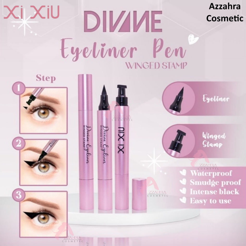 XI XIU DIVINE Liquid Eyeliner Pen Waterproof Black With Stamp