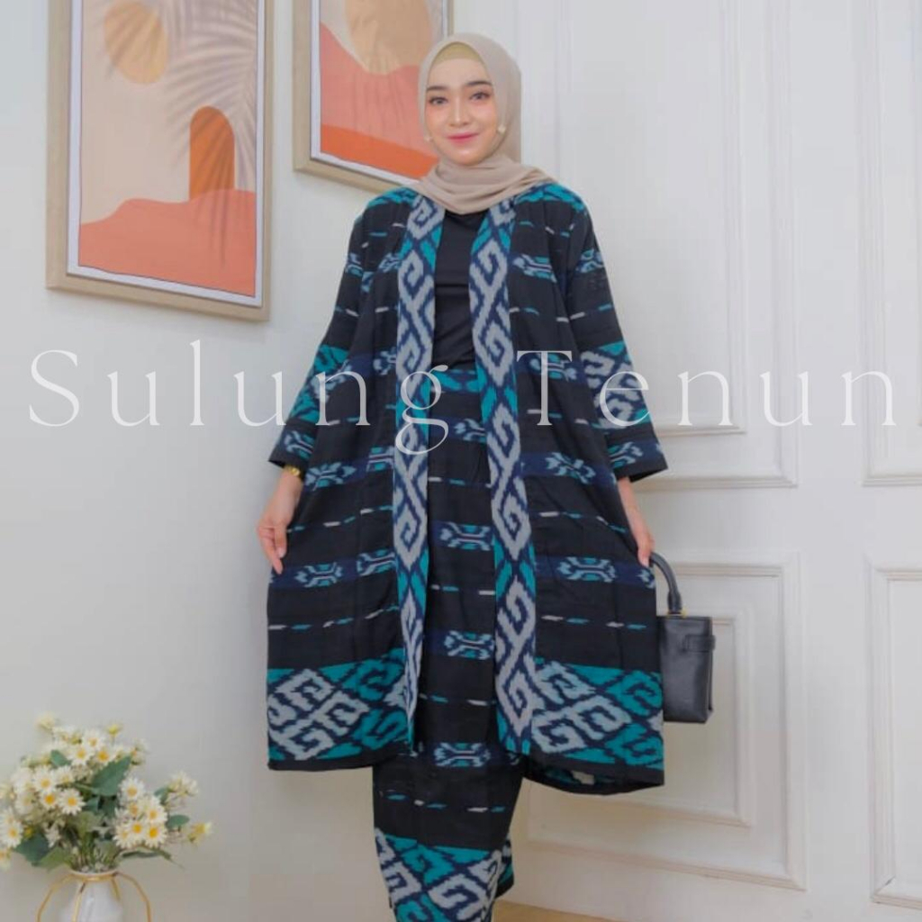 (READY STOK HANA SET )Set Baju Tenun Troso Kondangan/Baju set tenun troso perempuan/one set tenun tr