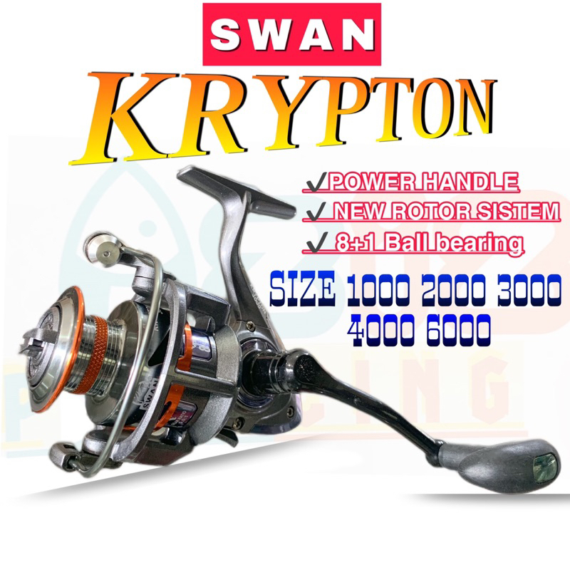 REEL PANCING SIZE 1000-6000 SWAN KRYPTON POWER HANDLE NEW ROTOR SYSTEM 8+1 Ball bearing produk origi
