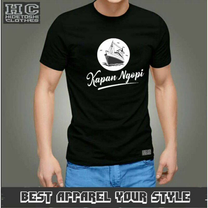 Kaos/t-shirt/baju distro terlaris/kaos plesetan/kaos kopi/ngopi