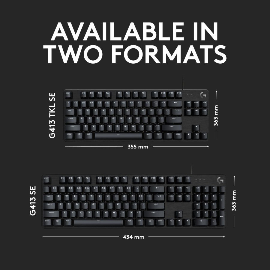 Logitech G413 SE Keyboard Gaming TKL Mechanical Tactile Backlit Wired