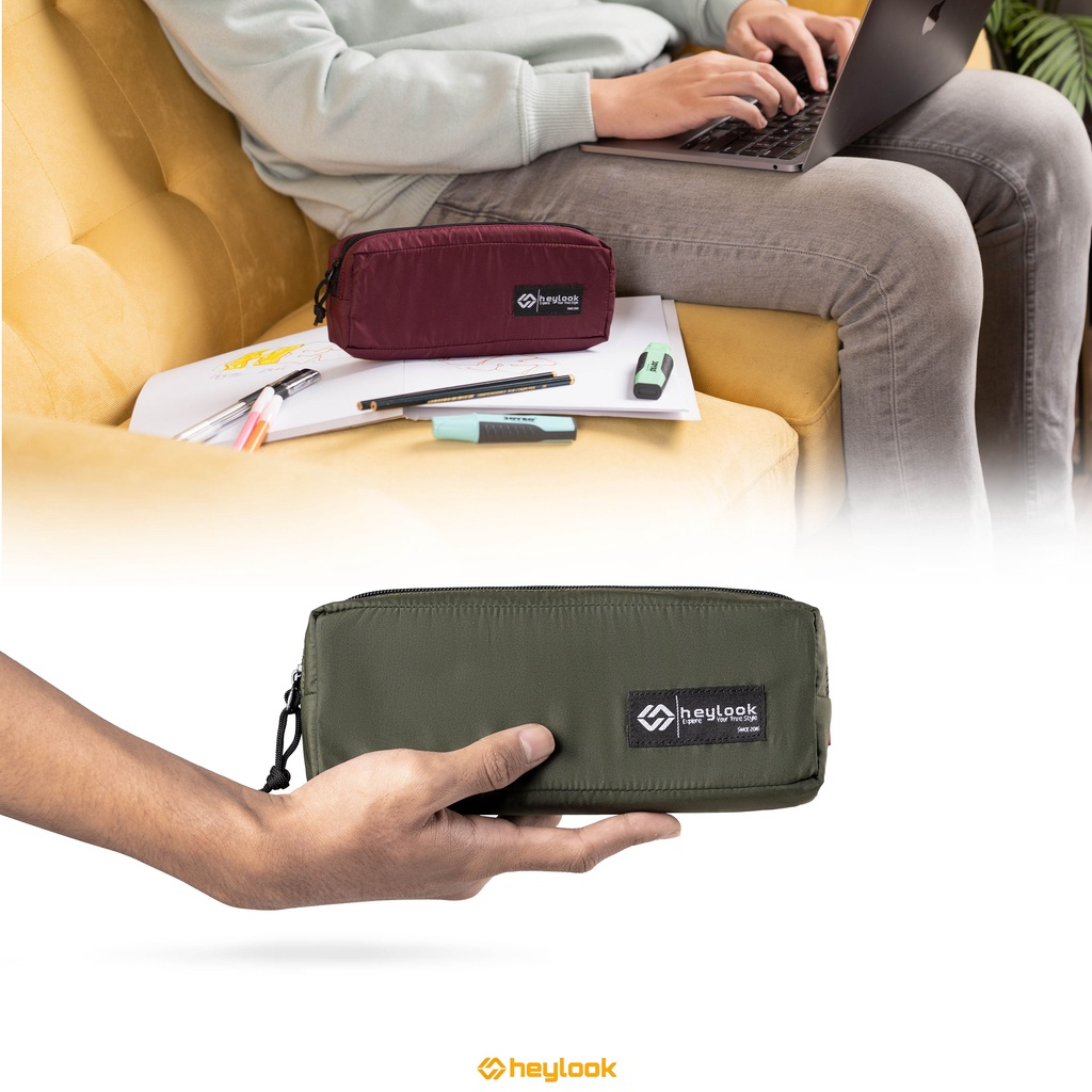 

Pencil Case Tempat Kotak Pensil Pulpen Spidol Kotak Pensil Simple Tempat Stationary Anak Sekolah Kuliah Kerja - Maroon