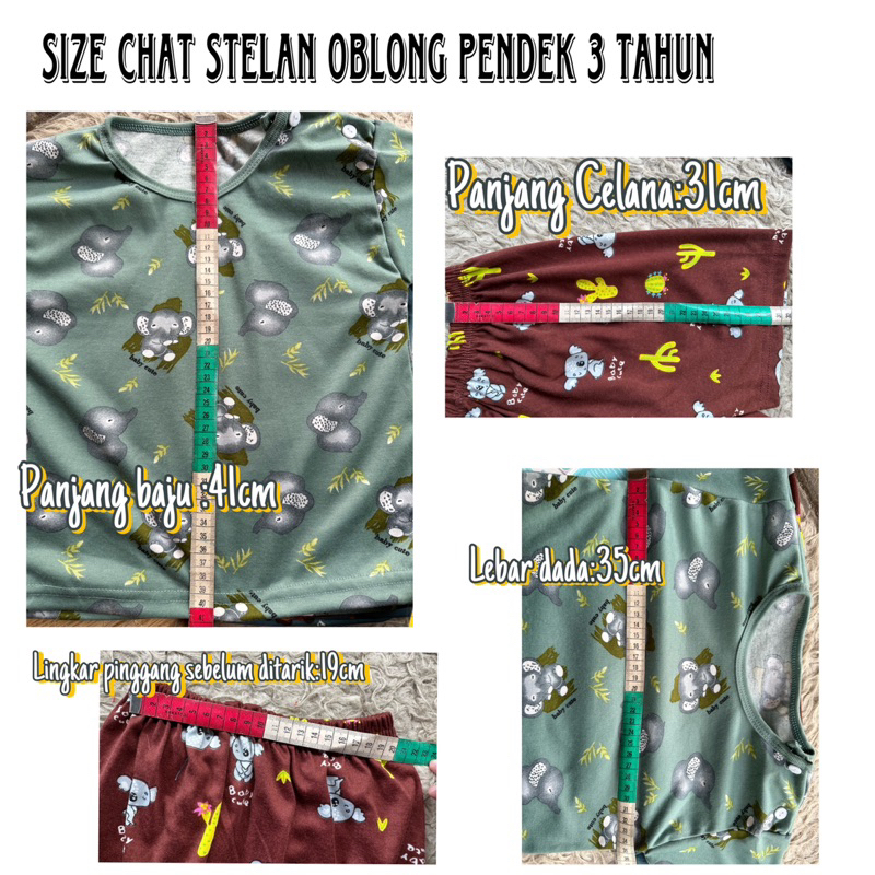 Stelan oblong Panjang Pendek baju celana bayi 1-3 Tahun SNI Baby Cute 3 stel promo 8.8