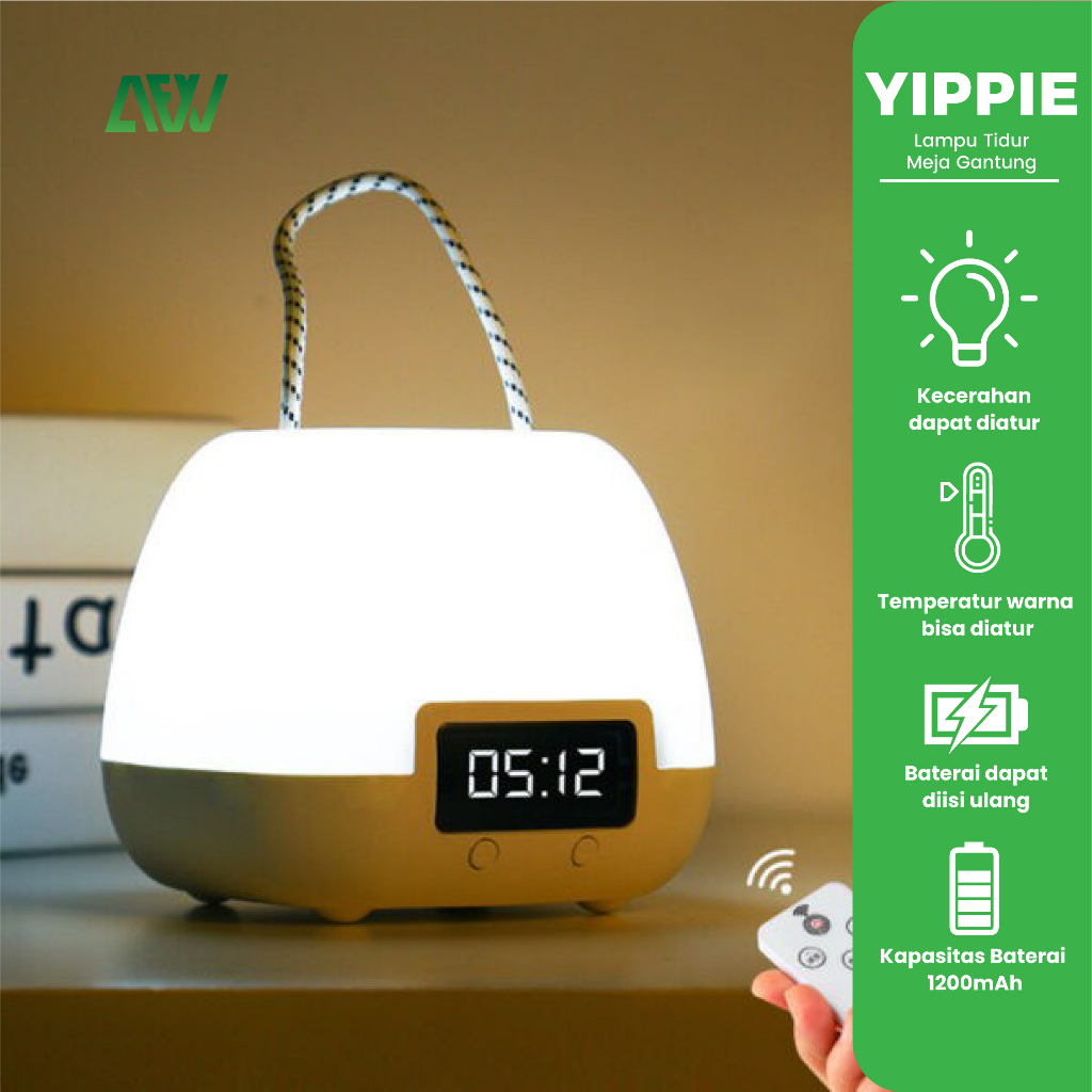 YIPPIE Lampu Tidur Meja Gantung LED Desk Lamp Bed Side Night Lamp
