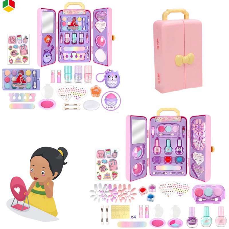 little girl portable make up box tas mainan make up anak pretend plays