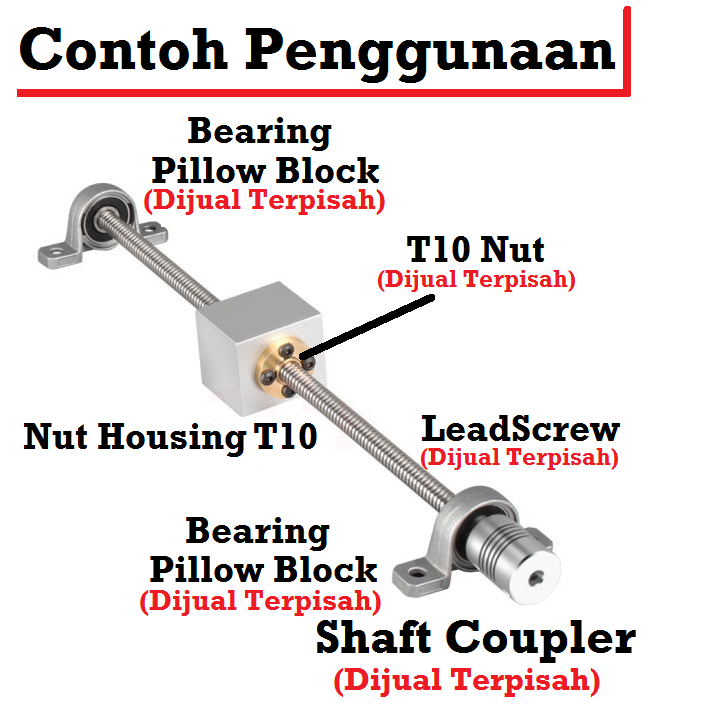 [HAEBOT] Nut Housing T10 Holder Bracket Rumahan CNC Router Milling Lead Screw