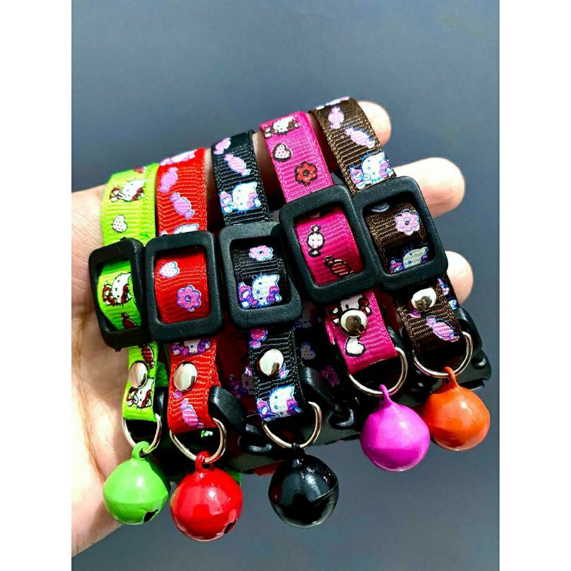 Kalung Kucing Motif Hello Kitty Lonceng Doff 14mm