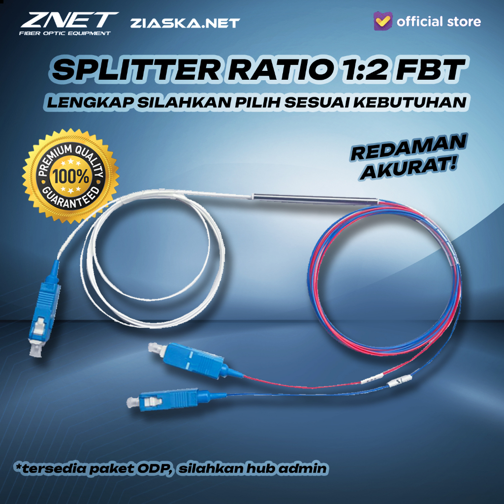 SPLITTER RATIO FBT 1:2 SC UPC SPLITTER RASIO TWC AKURAT isi 1 PACK ISI (2 PCS)