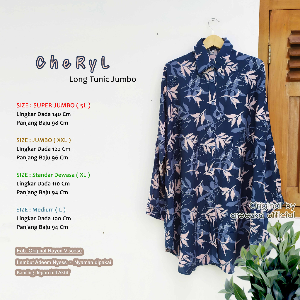 Tarsis Tunik Baju JUMBO Motif Rayon Busui Atasan Jumbo Baju Tidur Oversize