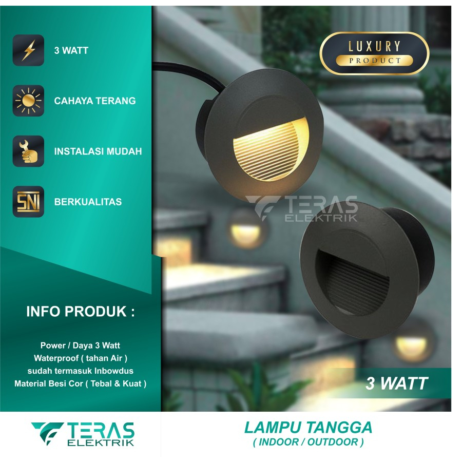 Lampu tangga outdoor led 3 watt bulat lampu dinding indoor minimalis