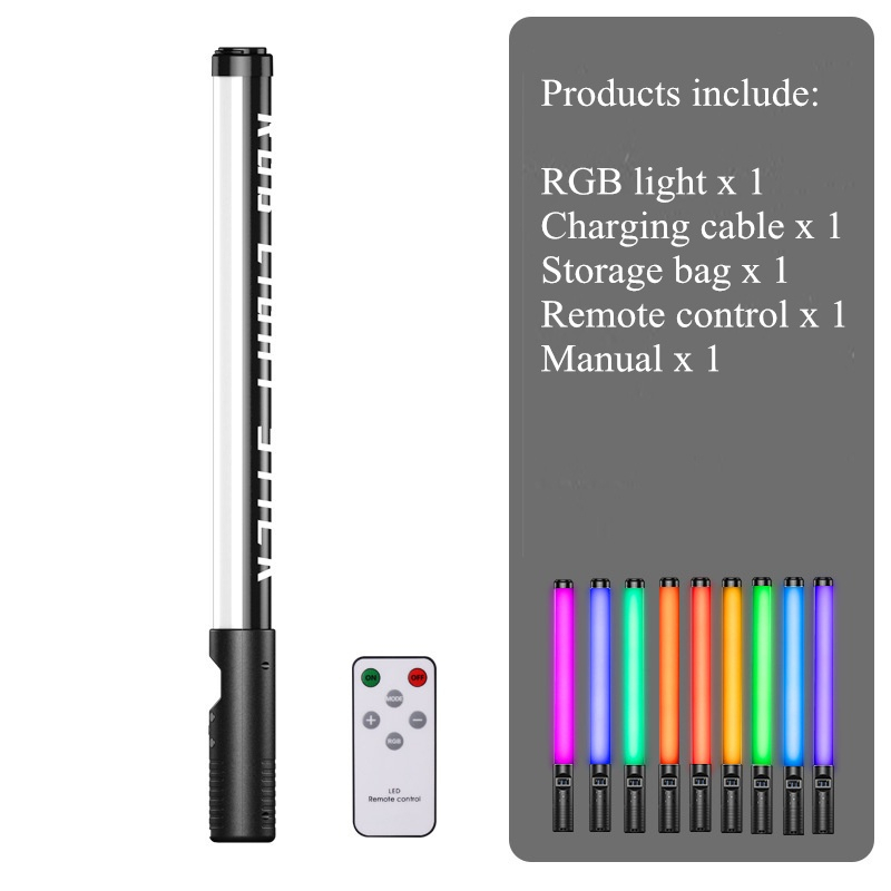 ⚡Ready Stock ⚡RGB Genggam Video LED Video Genggam yang 4000mh Dapat Diisi Ulang Lampu Foto Tongkat Lampu RGB, Lampu Sekitar Pesta Ulang Tahun dengan Remote Control, 2000 Lumens