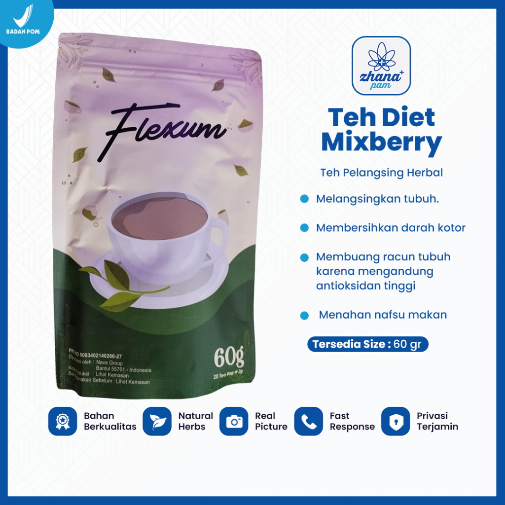 

Minuman Kesehatan Teh Diet Mixberry Pelangsing Herbal Detox Slimming Tea Detoks Racun Aman BPOM