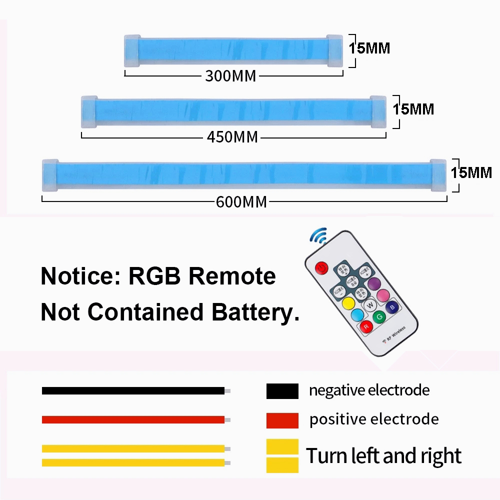 2pcs Mobil Alis Lampu LED DRL Bar Lampu Siang Hari Mobil Remote Control RGB Aliran Turn Sinyal Lampu warna-warni Transformasi Lampu Mobil 12V