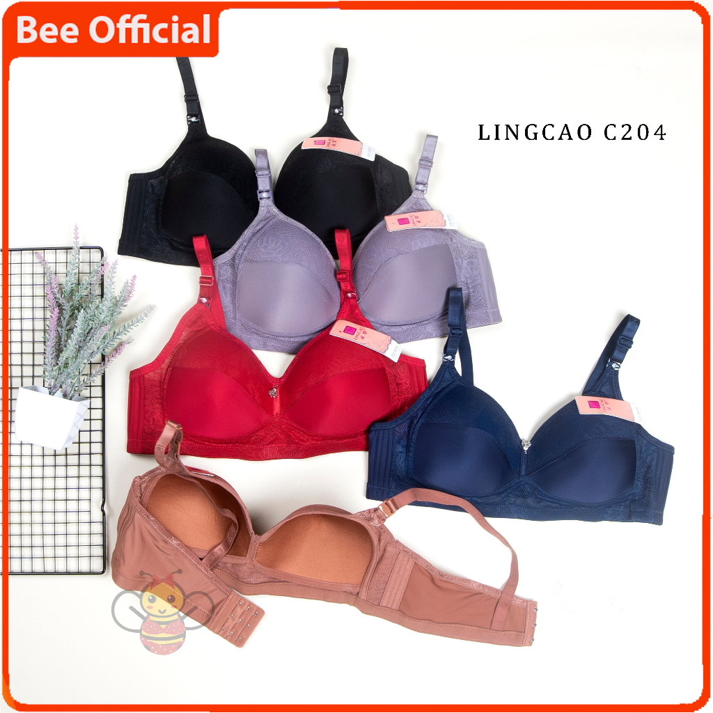 BEE - Bra Bh Lingcao Tanpa Kawat Cup C Bh Halus Pakaian Dalam Wanita C204 LingCao