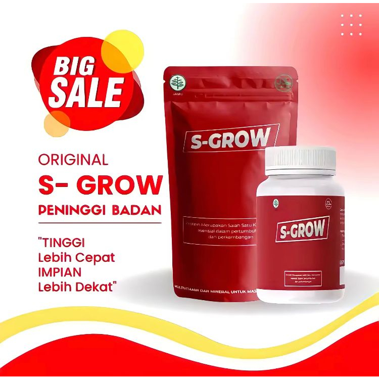 PENINGGI BADAN S GROW 10 KAPSUL UNTUK UMUR 15 - 25 - OBAT PENINGGI BADAN SUPLEMENT PENINGGI BADAN BO