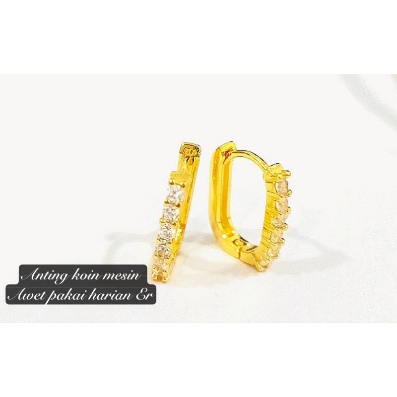 anting koin 91 awet pakai harian wrn emas24k