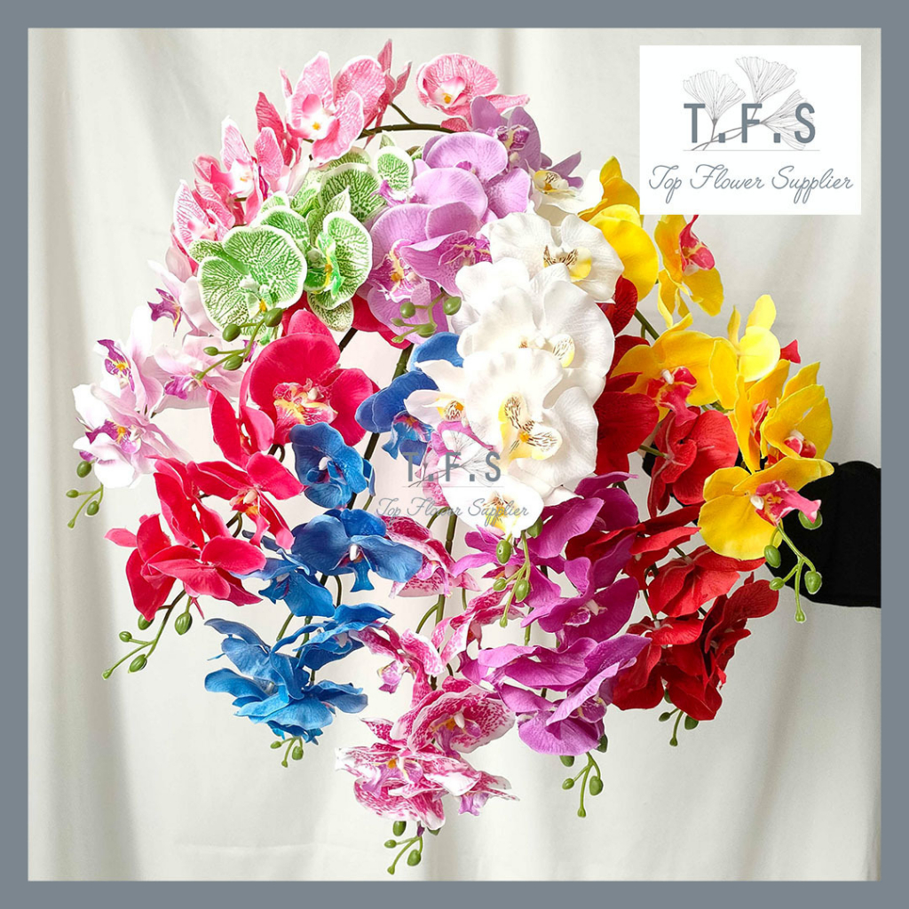 ARTIFICIAL ORCHID BUNGA ANGGREK PALSU ARTIFISIAL DEKORASI HIASAN PERNIKAHAN PELAMINAN