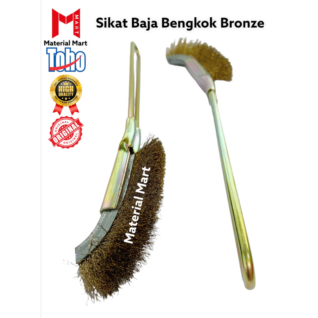 Sikat TOHO Baja Kawat Gagang Besi PREMIUM 6 inch Bronze Kuning | Material Mart