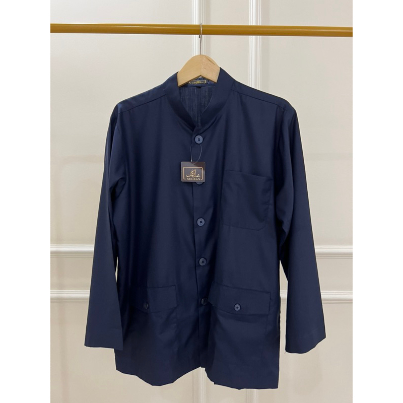 BAJU KOKO SULTAN NAVY BAJU KOKO PRIA bahan toyobo premium koko habib koko lengan panjang