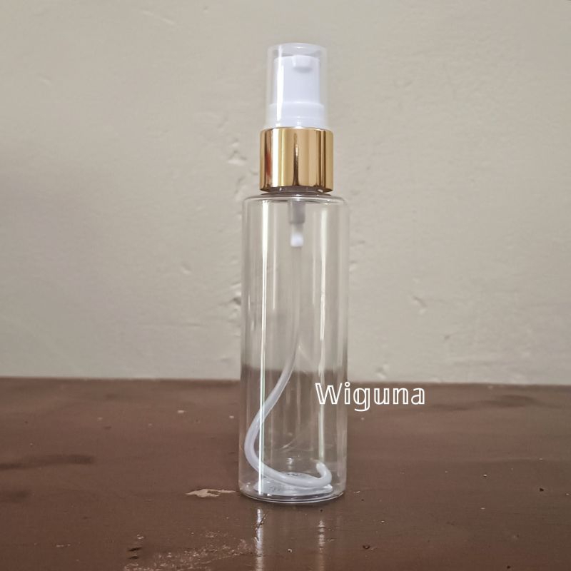 Botol Pump Treatment 60ml Clear / Botol Rf 60ml Clear Tutup Spray Gold