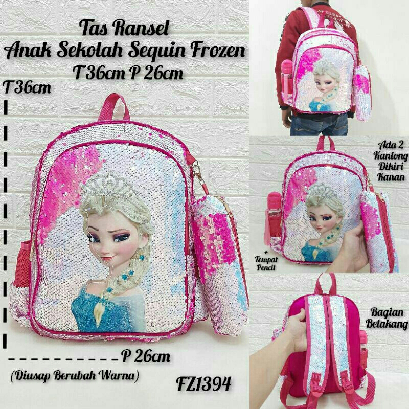 Tas Ransel Sequin Led &amp; Musik  Tas Sequin Tas anak SD Tas Anak Sekolah Sequin