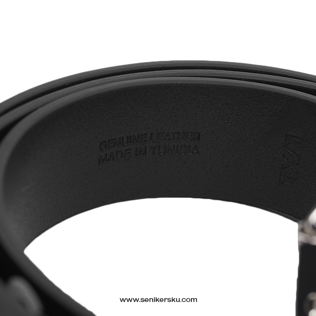 Supreme Repeat Leather Belt Black