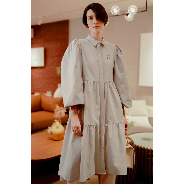 Alea Puff Tunic - Pink, Blue, Khaki Benang jarum benangjarum XS S M L XL XXL buttonscarves series vo