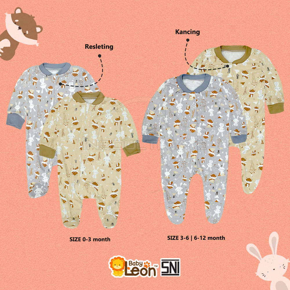 Jumsuit Bayi Kaki Tutup Jumper Bayi Newborn BABY LEON DS-119 Jumpsuit Panjang Kaki Tutup