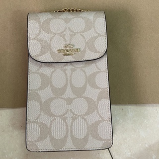 [Instant/Same Day] 55636 COACH New mobile phone bag/chain messenger bag/shoulder bag/card bag Size: 18*10.*3  108-2CW55636    shoujibao