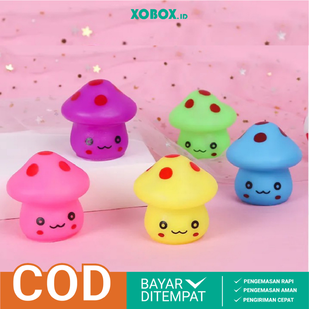 Lampu Tidur Hias LED Bentuk Jamur Mini Warna Warni Dekorasi Kamar Anak HM031 - XOBOX