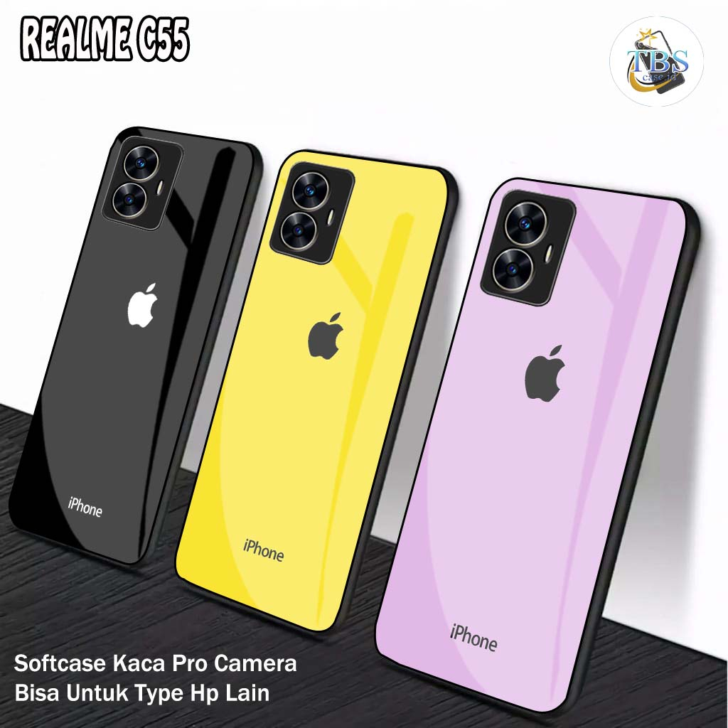 [M154] Softcase Glass Kaca Realme C55 NFC - Case Hp Realme C55 - Casing HP Realme C55 NFC - Silikon 