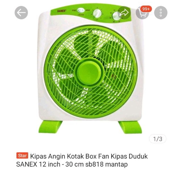 Dinamo Kipas Sanex SB818 Box Fan / Kipas Kotak Sb818 12 Inchi