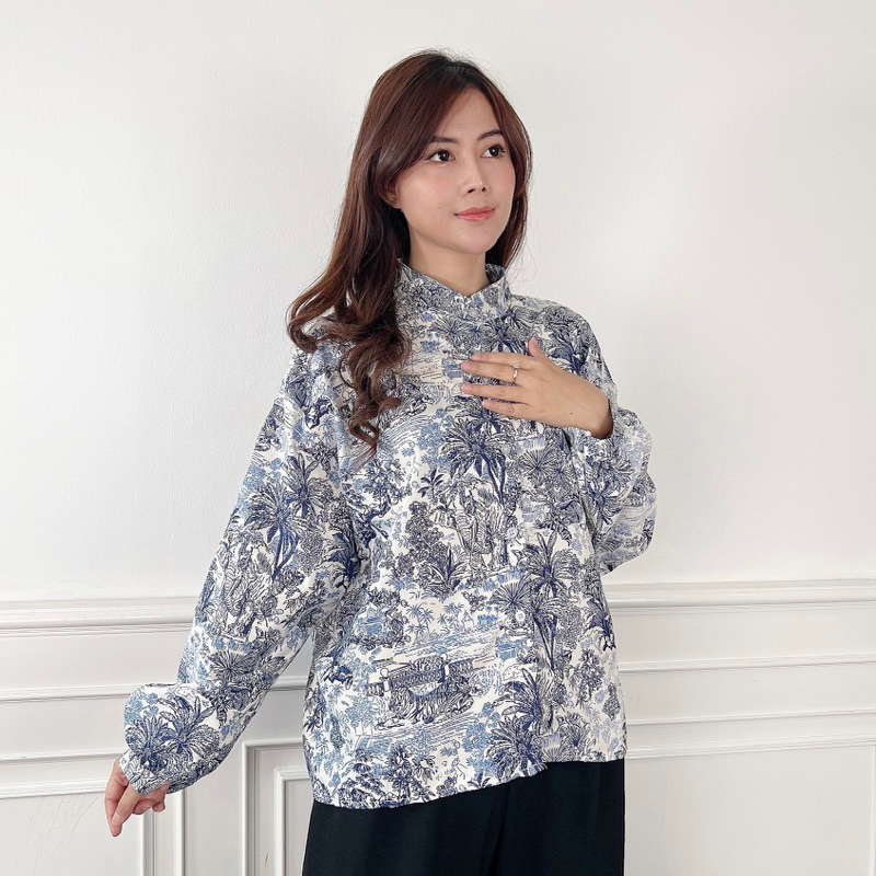 AFI - EC - Yejin Korean Flower Vintage Oversize Blouse