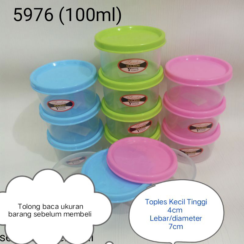 6pc toples KECiL plastik swedia 5076/ toples sambal/toples MINI tantos/toples trmpat bumbu dapur (10