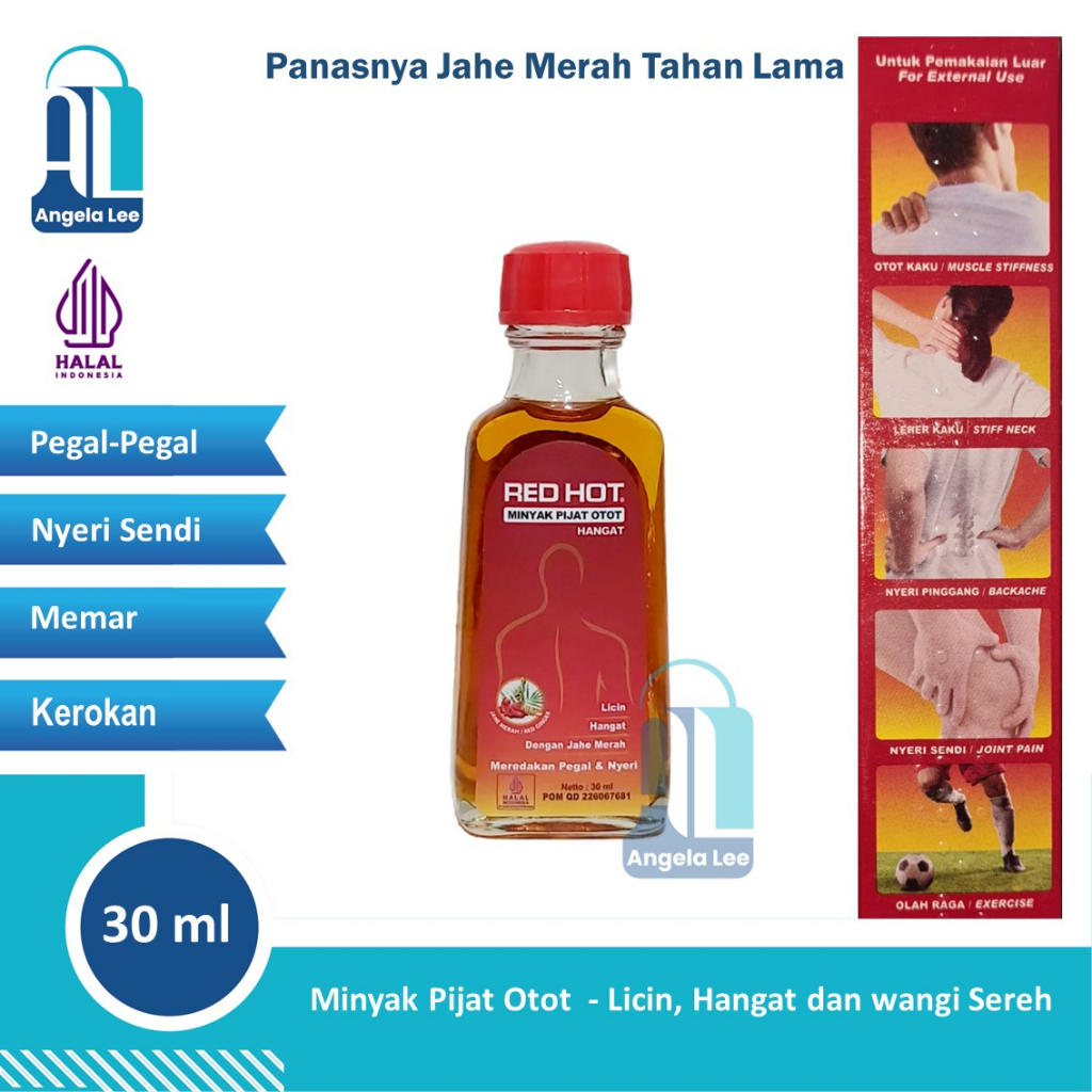 RED HOT Minyak Pijat Otot Hangat Jahe Merah Pegel Nyeri Sendi Kerokan