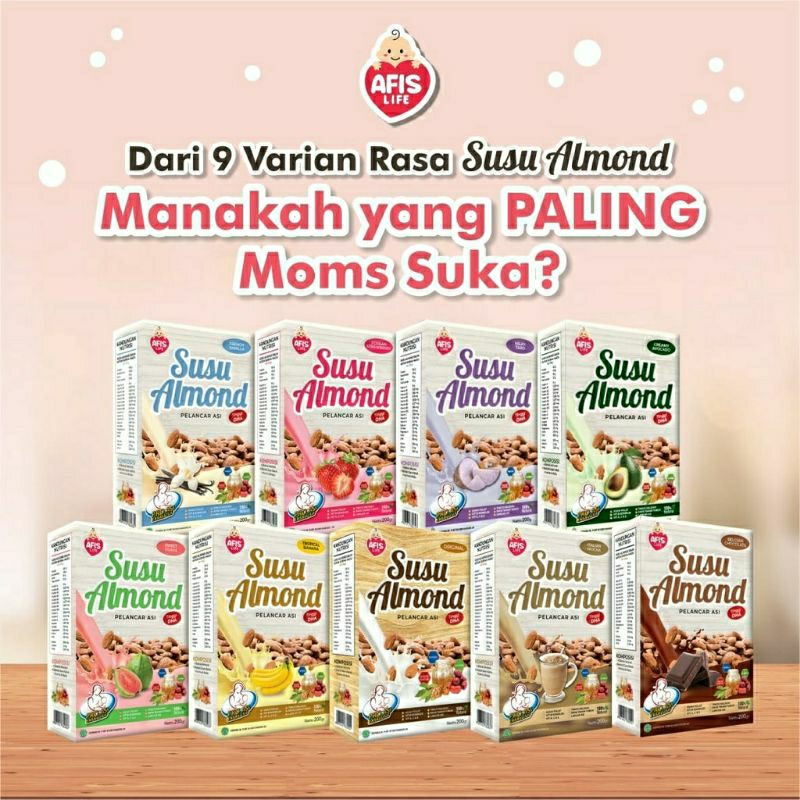 Afis Life Susu Bubuk Almond Pelancar Asi Booster 200 gr dengan Kurma Madu