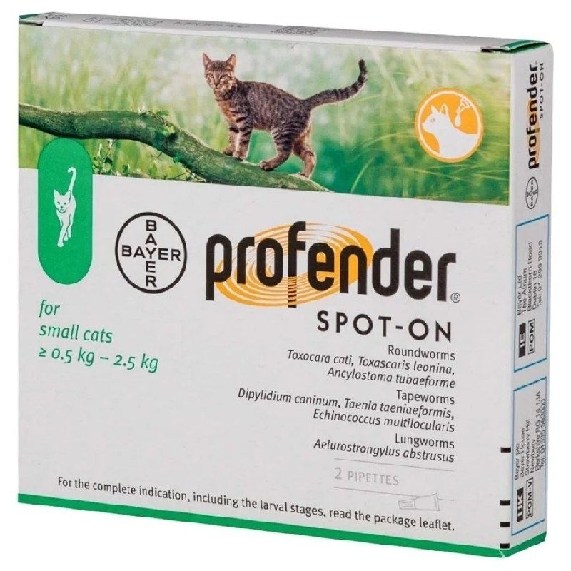 profender Small Cat 0,5kg-2,5kg obat cacing kucing 1TUB