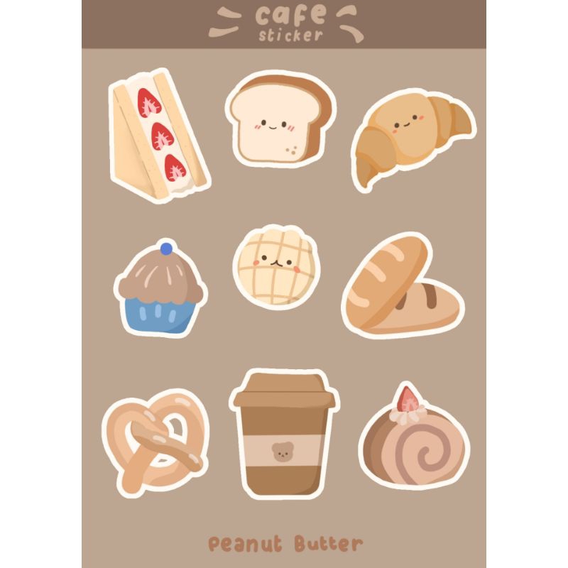 

Sticker Sheet Cafe Aesthetic Journal || Stiker Kiss Cut Doff