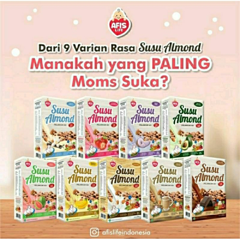 AFIS Life Booster Pelancar ASI Susu Kacang Hijau / ALMOND Plus Daun katuk Kurma Madu