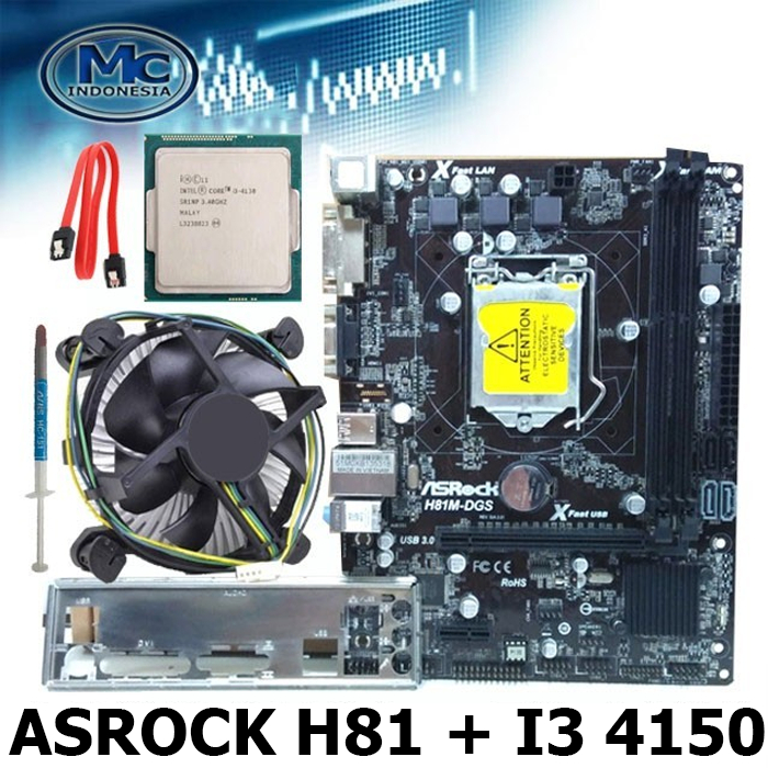 Mainboard Mobo Motherboard 1150 H81 Processor Intel Core i3 4150 FAN