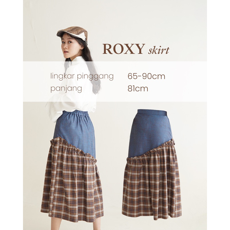 Roxy Skirt / Rok wanita / Rok kotak-kotak