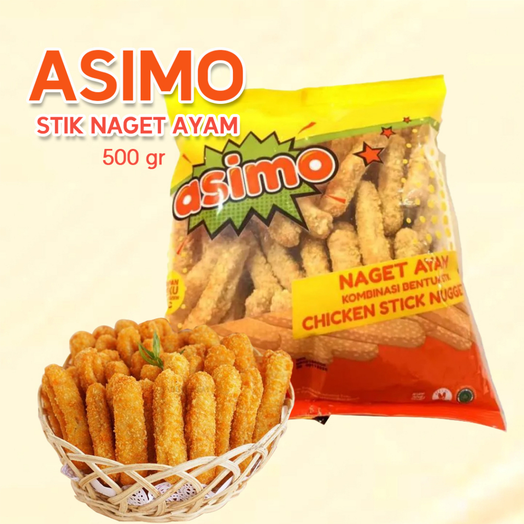 

Asimo Nuget Ayam Stik Isi 250g | Nuget Ayam Stik Isi 500g