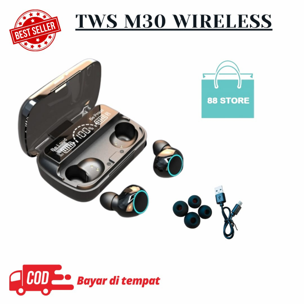 Headset bluetooth M19 TWS Wireless Earphone Bluetooth 5.1 In Ear