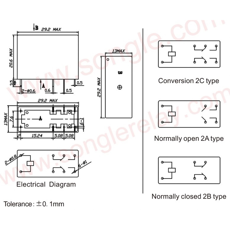 RELAY 8 PIN KAKI 8P BESAR 12 VOLT 12V 5A SONGLE SMI-12VDC-SL-2C 14FD